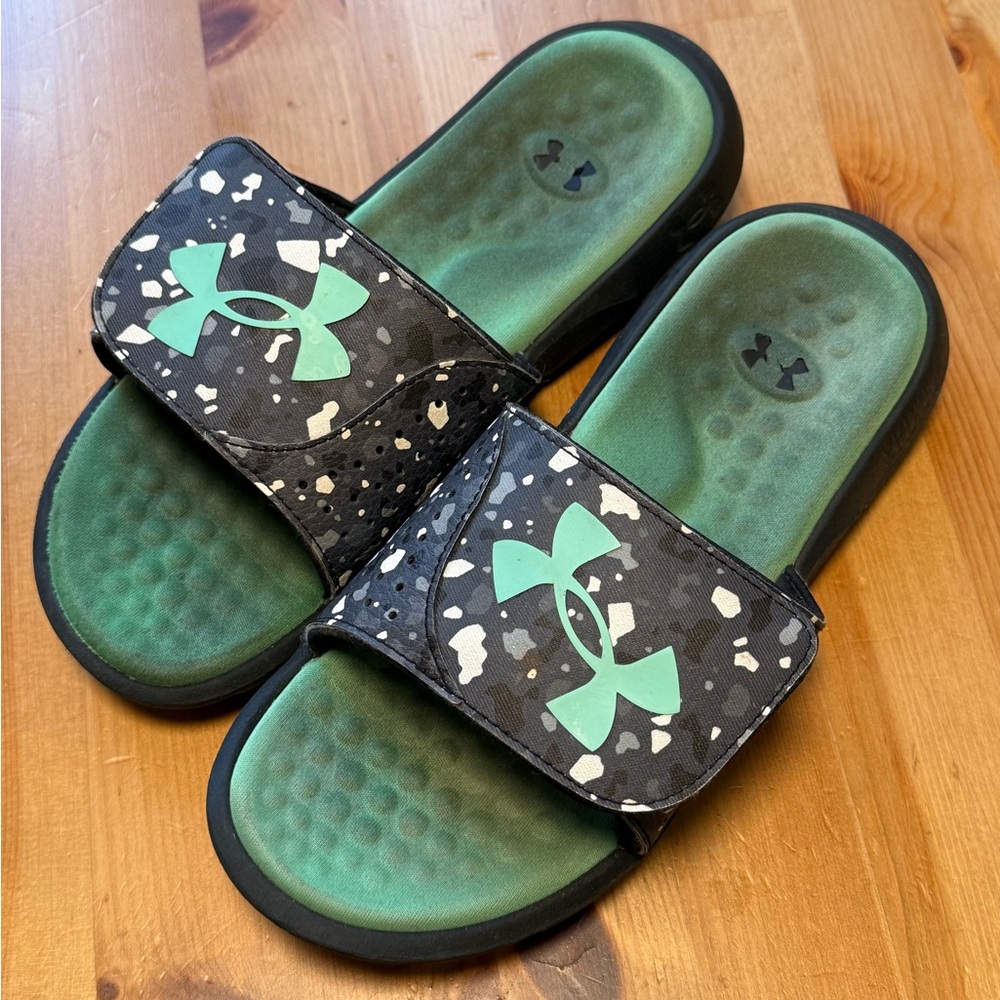 Under Armour Kids' Green Slide Sandals